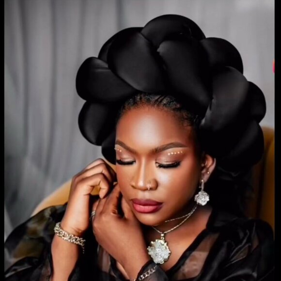 HANDMADE Giant Braided African TURBAN Made in Nigeria HIGH Quality - Picture 8 of 10